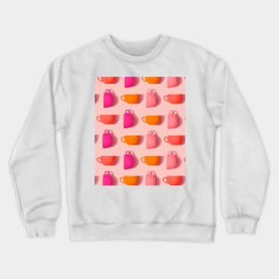 Teacups Pattern Crewneck Sweatshirt